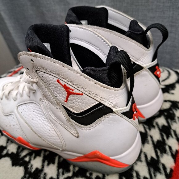 %Size 8 Nike Air Jordan 7 Retro White Infrared Men\'s Sneakers AJ4 main image 5